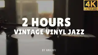 2 Hours Vintage Vinyl Jazz ☕ | Old Café Jazz Playing From a Record Player (4K screensaver)