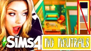 I tried the NO NEUTRALS House Building Challenge in Sims 4 ... 😳😳😳