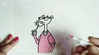 How to Draw Pink Panther Easily | Beginner Friendly Cartoon Drawing