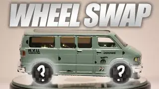 Hotwheels Dodge Van - Custom Wheel Swap (Greenlight Wheel Pack)
