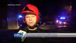 JAWOR.  Pożar hal magazynowych firmy ECOGOLD