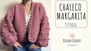 TUTORIAL: Chaleco Margarita - Punto Arroz, punto elastico y punto pop corn