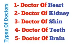 Types Of Doctors l 10 Types of Specialist Doctors l Doctor Names l Doctor