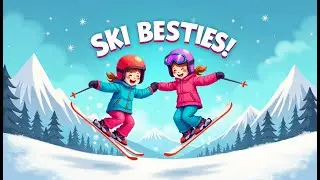 Best Friends on the Slopes! ❄️ | Snowflake Ski Friends - A Kids Song About Teamwork