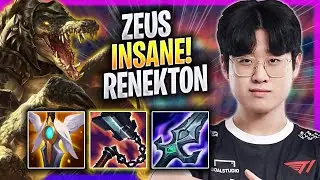 ZEUS IS INSANE WITH RENEKTON! - T1 Zeus Plays Renekton TOP vs Illaoi! | Season 2023