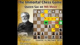 The Immortal Chess Game | Queen Sac on 9th Move | Hamppe vs Meitner 1872
