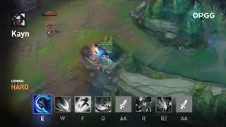 Kayn Shadow assassin E + Flash + Q + R