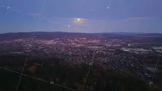 spectacular nighttime scene showcasing sprawling suburbs and luminous streets under clear sky