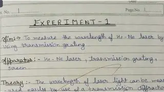 To determine the wavelength of He-Ne laser by using transmission or diffraction grating.