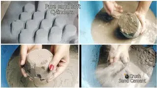 Pure sand soft cylinders crumbling 😍+ dipping 💦 + crushing 💣 + Pouring 😷 Oddly satisfying video #65