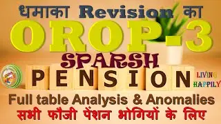 OROP-3, Gp-Y; Detailed Pension Rate & Arrears Analysis, SPARSH Pension Updates...