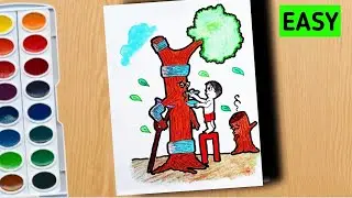 Save 𝗧𝗿𝗲𝗲𝘀 Save 𝗟𝗶𝗳𝗲 Drawing Easy | 𝗦𝗮𝘃𝗲 𝗡𝗮𝘁𝘂𝗿𝗲 Drawing Easy | 𝗦𝗮𝘃𝗲 𝗘𝗻𝘃𝗶𝗿𝗼𝗻𝗺𝗲𝗻𝘁 Save Life Drawing