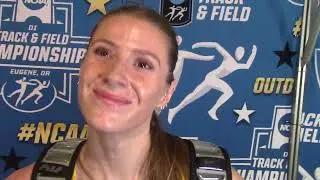 Savannah Sutherland of Michigan 1st Women's 400 Hurdles Heat 1 NCAA Division 1 Outdoor Championships