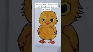 How to Draw a Baby Bird - Really Easy Drawing cute baby birds 🐥 #drawingbirds #drawingforkids