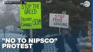 Customers hold protest at NIPSCO headquarters over high utility bills