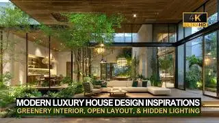 Modern Luxury House Design Featuring Greenery Interior, Open Layout, and Hidden Lighting