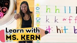 Rainbow Handwriting | Practice letters h, l, b, t, k, f | -at words | -it words | letter formation