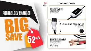 EV Charger with Smart Plug &ndash; Wi-Fi Enabled Portable Cable for Fast Recharging
