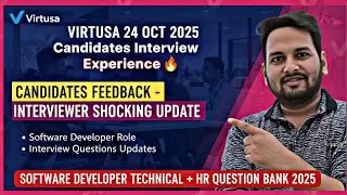 VIRTUSA 24 Oct Interview Experience | Interviewer Fails Candidate |SD Technical + HR Question Bank