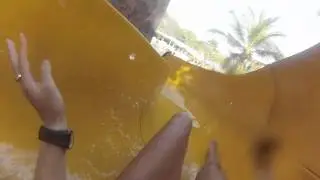 Water slide in Udon Thani, First time using the GoPro