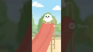 Fluffy's big slide! #cute #fluffy #kids #adventure #babyshorts #animated #ai