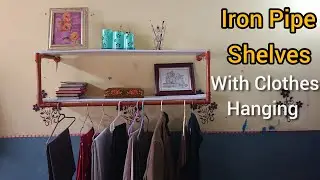 DIY Iron Pipe Shelves Making l Industrial Pipe Shelves Wall Mounted