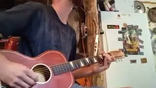 Vintage Telleno acoustic parlor guitar, 1920's Texas/Piedmont blues fingerpicking-