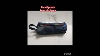 old jeans reuse idea pencil pouch 👝#diybags #shrots