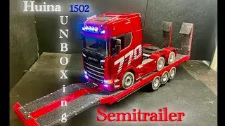 Huina 1502 platform semitrailer #rc #unboxing