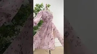 One shoulder corset floral print chiffon midi dress #corset #dress #sewing #hautecouture