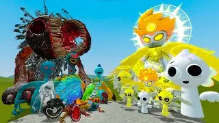 NEW CURSED YARNABY POPPY PLAYTIME CHAPTER 4 VS ALL PHASES OF FANMADE ANGEL SPRUNKI In Garry's Mod!
