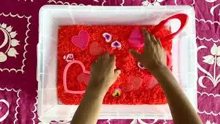 Valentine's Day Pluffle Sensory Bin