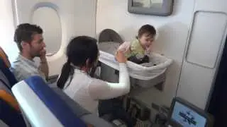 A 380 -841 Lufthansa - Travelling with baby. From Shanghai to Frankfurt .