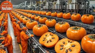 How Persimmon Juice Is Made in Modern Factories | 8K Cinematic Food Processing