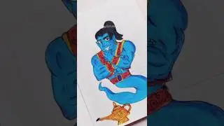 How to draw genie 🧞 #art  #drawing #using cheap pencil colors