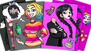 HALLOWEEN!🖤DIY WEDNESDAY ADDAMS x ENID SINCLAIR 🖤 Paper Craft Ideas KPOP DEMON HUNTERS