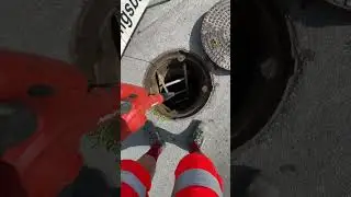 Ensure manhole ventilation Schacht&ouml;ffnung mit Gaswarnung & Hilti-Gebl&auml;se Sicherheit geht vor! 💨⚠️