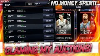 CLAIMING MY AUCTIONS!!! NBA LIVE MOBILE NO MONEY SPENT SERIES!