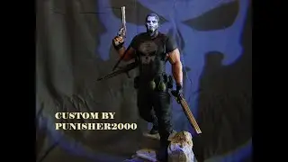 Punisher Premium Format Statue by Sideshow comparing to Iron Studios Punisher Custom Magnum Shotgun