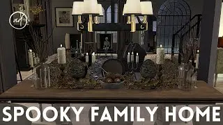 SPOOKY HALLOWEEN FAMILY HOME || Sims 4 || CC SPEED BUILD + CC List