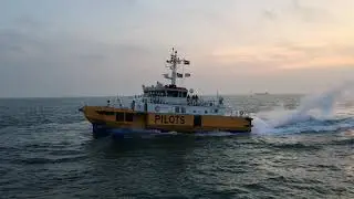 SWATH Pilot Vessel CETUS at Steenbank Pilot Station Antwerpen, Belgium