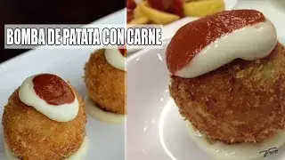 Bomba de patata y carne (Papas rellenas con carne)