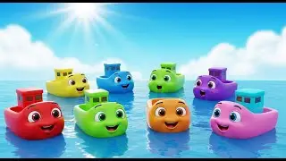 Eight Little Boats Splash Splash Splash | Water Vehicles & Counting Song for Kids