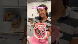 🐆💖 HEART CAKE decorated with paper2eat Frosting Sheets #cakedecorating #cakeart #shorts