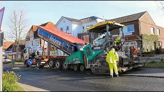 Asphalteinbau mit Vögele Super 1803-3i in Papenburg / Asphalt paver Vögele Super 1803-3i