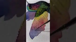 ✨ FREE Vibrant Hummingbird  Tutorial on Lislinka.com #Lisilinka metallic #watercolors  ✨