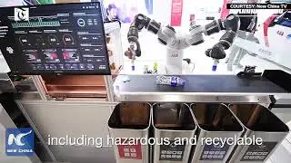 A garbage-sorting robot makes its debut at CIIE