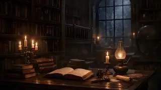 Midnight Study Desk in Winter &ndash; Quiet Dark Academia Piano