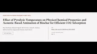Effect of Pyrolysis Temperature on PhysicoChemical Properties and Acoustic-Based Amin... | RTCL.TV