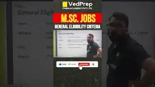 🎓📚 M.Sc. Jobs | General Eligibility Criteria @VedPrepChemAcademy  #mscchemistryjobs #mscjobs #msc